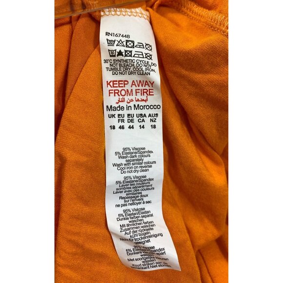 Orange Tiered Maxi Dress Size 14 Boho Western Cottage Y2K Flowing Feminine Gown - Picture 5 of 7